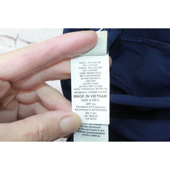 LL Bean Shaping Swimwear Soft Drape Swim Shorts Darkest Navy Size 8 - Picture 8 of 10